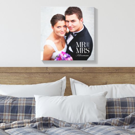 Mr en Mrs Custom Photo Canvas (Insitu (Slaapkamer))