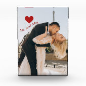 Mr en Mrs Custom Photo Red Heart Clear Block Fotoblokken (Voorkant)