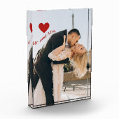 Mr en Mrs Custom Photo Red Heart Clear Block Fotoblokken (Links)