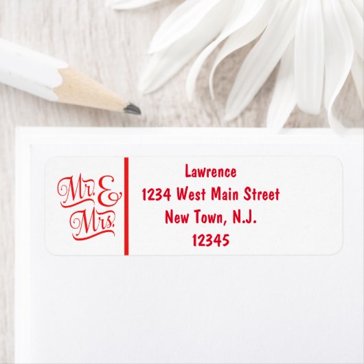 Mr en Mrs Custom Retour Adres Etiket (Insitu)