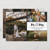 Mr. en Mrs. Dank u voor Collage Wedding Bedankkaart (Voorkant / Achterkant)