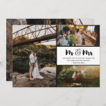 Mr. en Mrs. Dank u voor Collage Wedding Bedankkaart<br><div class="desc">Mr en Mrs Design bruiloft bedankt jullie kaarten met vier van jullie favoriete trouwfoto's. Show je familie en vrienden je waardering dat je deel uitmaakt van je trouwfeest met een van deze prachtige dankbetuigingen. Als je hulp nodig hebt bij de sjabloon of het plaatsen van je foto's, neem dan contact...</div>