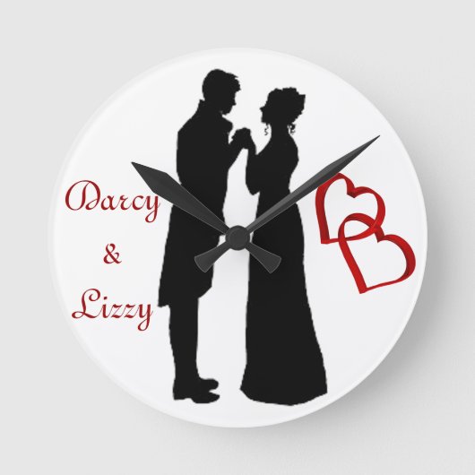 Mr en Mrs Darcy Wall Clock Ronde Klok (Voorkant)