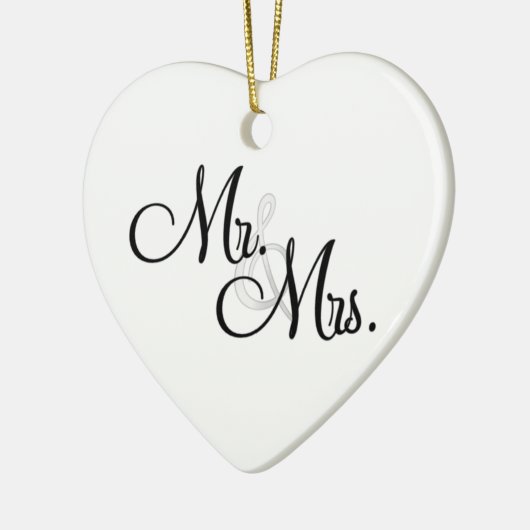 MR en MRS Eerste kerstversiering Keramisch Ornament (Links)