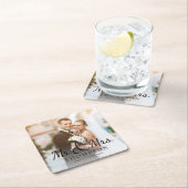 MR en MRS Elegant Cute Photo Wedding Party Kartonnen Onderzetters (Insitu)