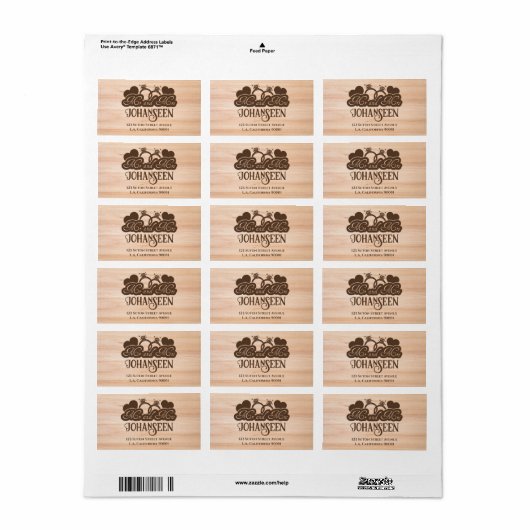 Mr en Mrs Elegant Eenvoudige Rustieke Houten Huwel Etiket (Full Sheet)
