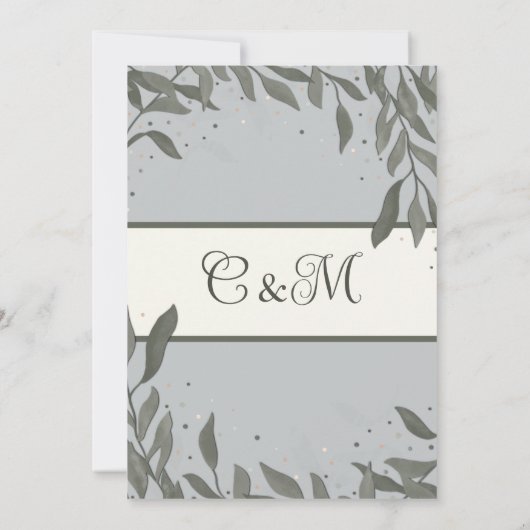 Mr. en Mrs. Elegant Modern Inspirivity Bruiloft Kaart (Achterkant)