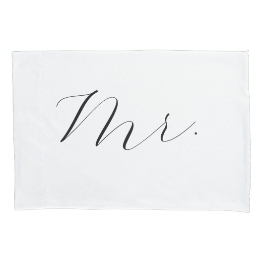 Mr en Mrs Elegant Romantisch Script Kussensloop (Voorkant-Links)