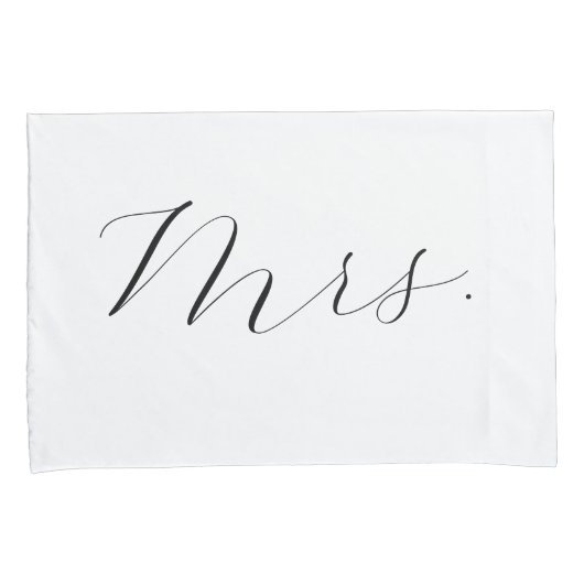 Mr en Mrs Elegant Romantisch Script Kussensloop (Voorkant-Rechts)