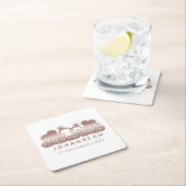 Mr en Mrs Elegant Roos Gold Hearts Bruiloft Gunste Kartonnen Onderzetters (Insitu)