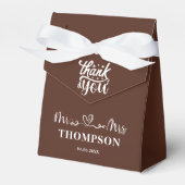 Mr en Mrs Elegant Simple | bruin Bedankdoosjes (Voorkant Zijde)