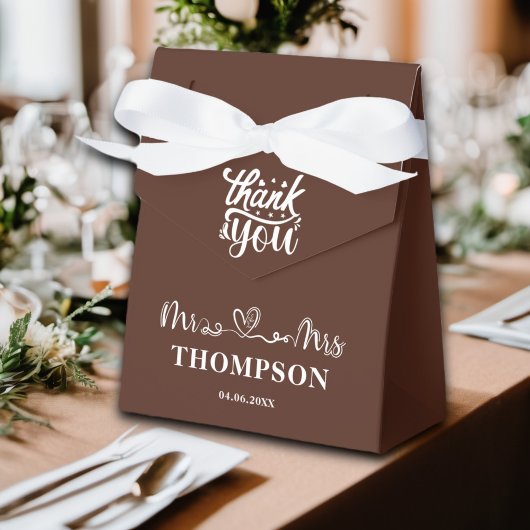 Mr en Mrs Elegant Simple | bruin Bedankdoosjes