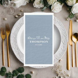Mr en Mrs Elegant Simple | Dusty Blue Servet