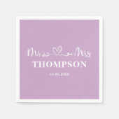 Mr en Mrs Elegant Simple | LILA PAARSE Servet (Voorkant)