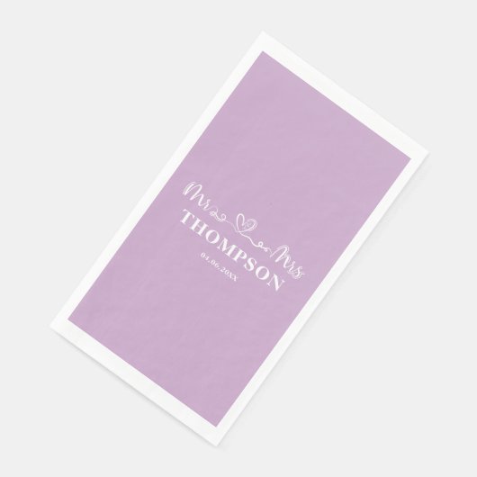 Mr en Mrs Elegant Simple | LILA PAARSE Servet (Hoek)