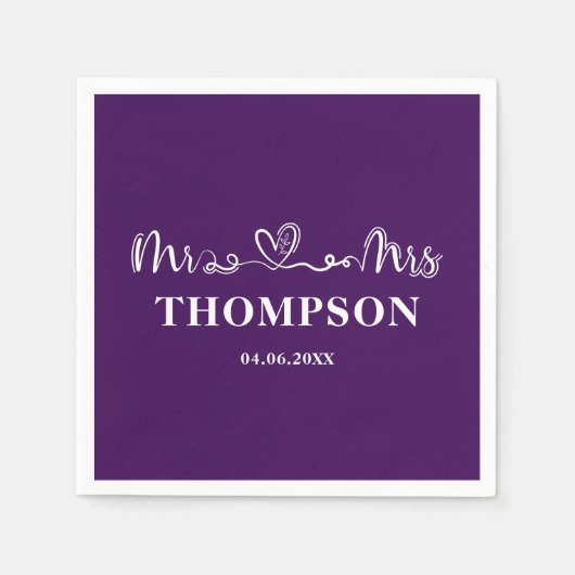 Mr en Mrs Elegant Simple | PAARSE Servet (Voorkant)