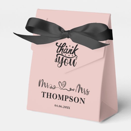 Mr en Mrs Elegant Simple | Roos Gold Bedankdoosjes (Voorkant Zijde)