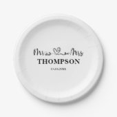 Mr en Mrs Elegant Simple | Wit Papieren Bordje (Voorkant)