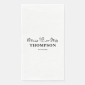 Mr en Mrs Elegant Simple | Wit Servet (Voorkant)