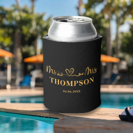 Mr en Mrs Elegant Simple | Zwart goud Blikjeskoeler