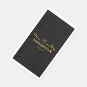 Mr en Mrs Elegant Simple | Zwart goud Servet (Hoek)