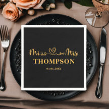 Mr en Mrs Elegant Simple | Zwart goud