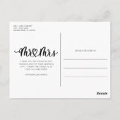 Mr en Mrs Elegant Wedding Photo Dank u Briefkaart (Achterkant)