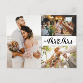 Mr en Mrs Elegant Wedding Photo Dank u Briefkaart (Voorkant)