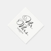 Mr en Mrs - Elegant Zwart Script bruiloft Servet (Hoek)