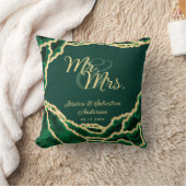 Mr en Mrs Emerald Groen Marmer Passen getrouwd Bru Kussen (Deken)