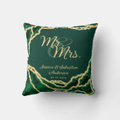Mr en Mrs Emerald Groen Marmer Passen getrouwd Bru Kussen (Achterkant)