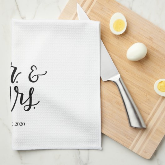 Mr en Mrs est. 2020 Theedoek (Quarter Fold)