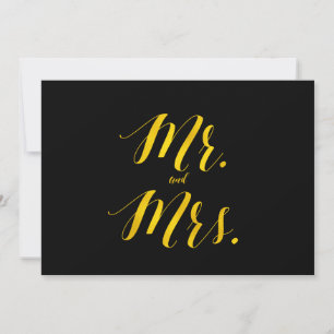 "Mr en Mrs." Faux Gold Foil Chic Weddenningbord