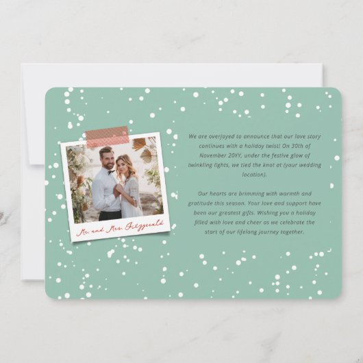 Mr. en Mrs. First kerstfoto Collage Wedding Feestdagenkaart (Achterkant)