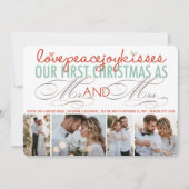 Mr. en Mrs. First kerstfoto Collage Wedding Feestdagenkaart (Voorkant)