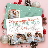 Mr. en Mrs. First kerstfoto Collage Wedding Feestdagenkaart
