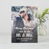 Mr. en Mrs First Kerstman Pas getrouwd Custom Phot Feestdagenkaart (Staand voorkant)