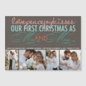 Mr. en Mrs First Kerstmis 4 Foto Magnetic Kaart (Voorkant)