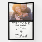 Mr en Mrs foto bruiloft receptie welkom Spandoek (Verticaal)