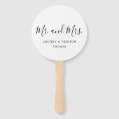 Mr en Mrs. Foto Simple Elegant Wedding Handwaaier (Voorkant)