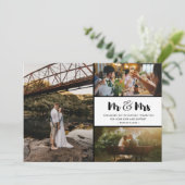 Mr. en Mrs. Foto Wedding Dank u Bedankkaart (Staand voorkant)