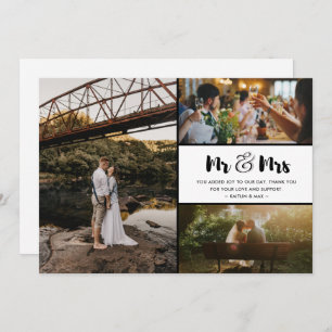 Mr. en Mrs. Foto Wedding Dank u Bedankkaart