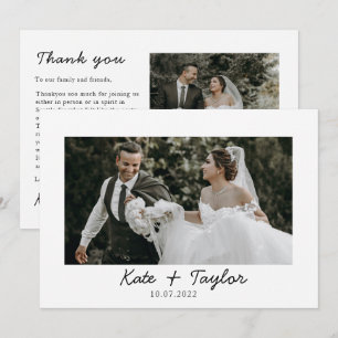 Mr. en Mrs Foto Wedding Hartelijk dank Bedankkaart