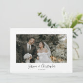 Mr. en Mrs Foto Wedding Hartelijk dank Bedankkaart (Staand voorkant)