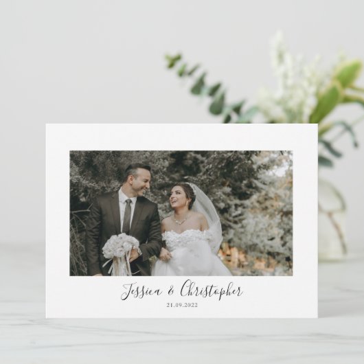 Mr. en Mrs Foto Wedding Hartelijk dank Bedankkaart (Staand voorkant)