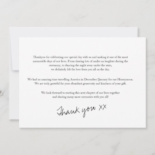 Mr. en Mrs Foto Wedding Hartelijk dank Bedankkaart (Achterkant)