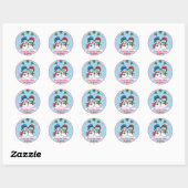 MR en MRS Frosty The SNOWMAN Ronde Sticker (Vel)