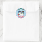 MR en MRS Frosty The SNOWMAN Ronde Sticker (Tas)