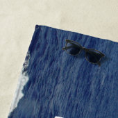 Mr en Mrs gepersonaliseerde Ocean Waves Strandlake Strandlaken (In situ)