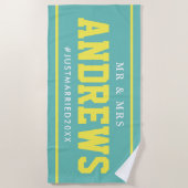 Mr. en Mrs. Gewoon huwelijkshuwelijkscadeau Strandlaken (Voorkant)